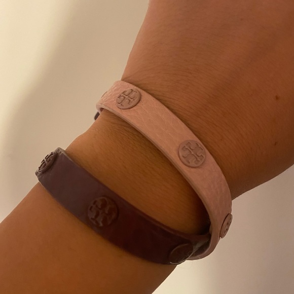 Tory Burch Jewelry - Tory Burch wrap bracelet, maroon & pink